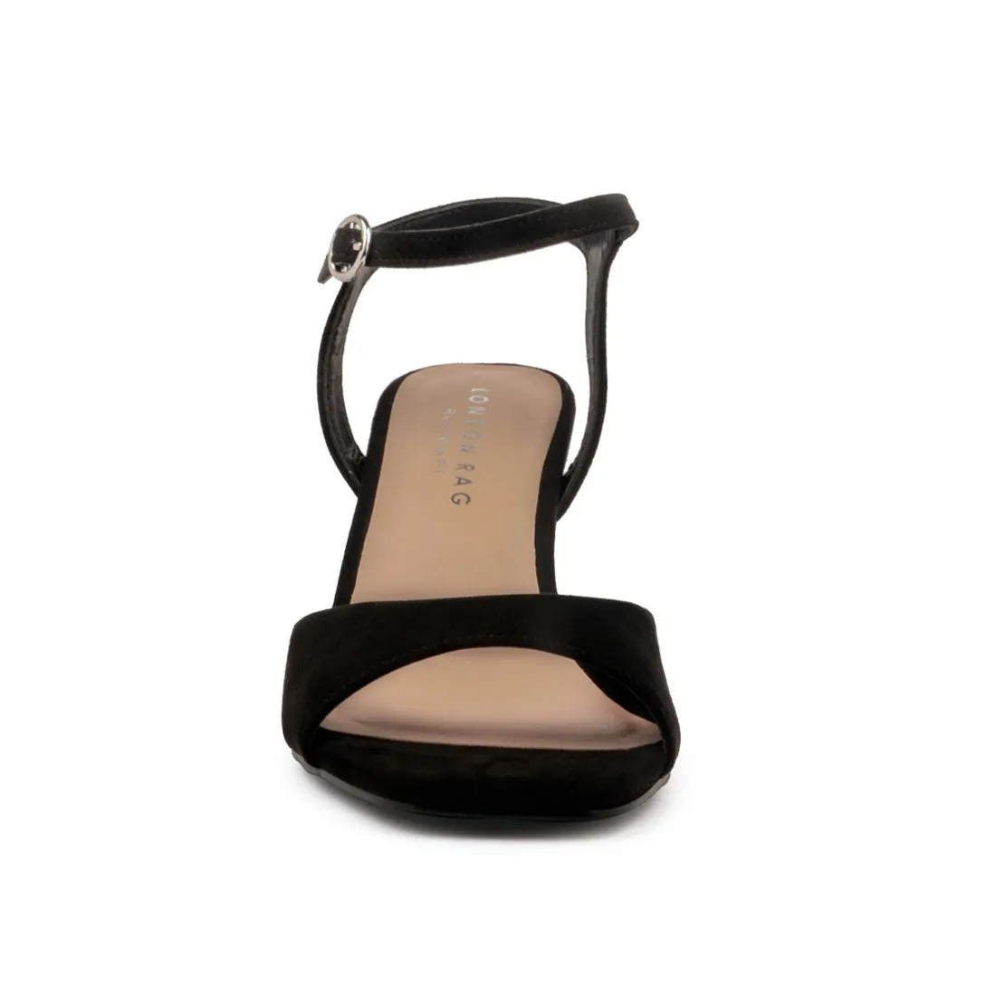 Black High Transparent Heel Ankle Strap Sandal